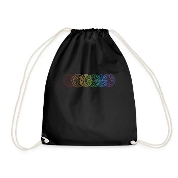 Pizza LGBT Rainbow Pizzaofen Pizza Pizzablech - Turnbeutel - Schwarz - Vorne