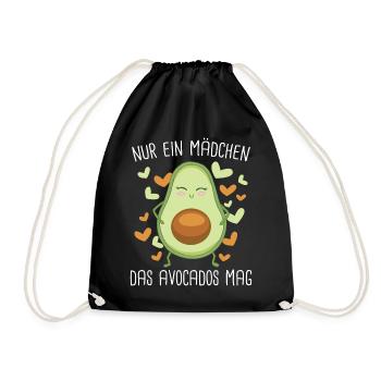 Avocado Frucht Vegan Vegetarier Veganer Avocados - Turnbeutel - Schwarz - Vorne