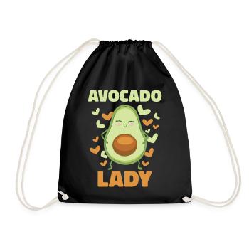 Avocado Frucht Vegan Vegetarier Veganer Avocados - Turnbeutel - Schwarz - Vorne