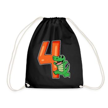 4 ans 4 ans avec motif animal - quatre - Sac de sport léger - noir - Devant