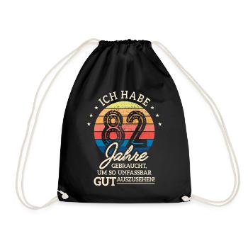 82. Geburtstag Geschenk Habe 82 Jahre Gebraucht - Turnbeutel - Schwarz - Vorne