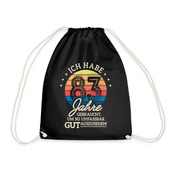 83. Geburtstag Geschenk Habe 83 Jahre Gebraucht - Turnbeutel - Schwarz - Vorne
