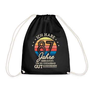 87. Geburtstag Geschenk Habe 87 Jahre Gebraucht - Turnbeutel - Schwarz - Vorne