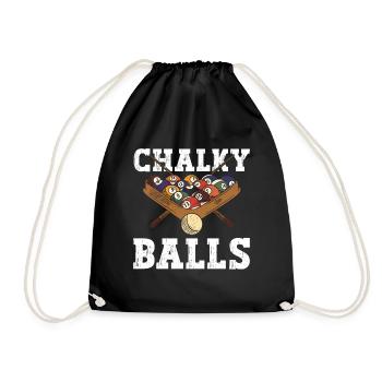 Chalky Balls - Lustige Billardkugeln - Turnbeutel - Schwarz - Vorne