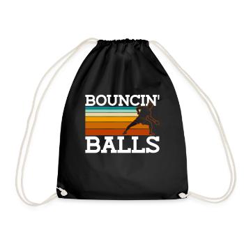 Bouncin' Balls - Lustiges Ping Pong - Turnbeutel - Schwarz - Vorne