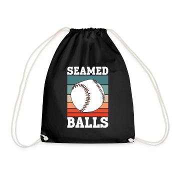 Gesäumte Bälle - Lustiger Baseball - Turnbeutel - Schwarz - Vorne