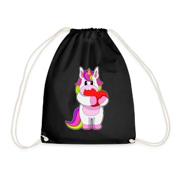 Unicorn Heart - Drawstring Bag - black - Front