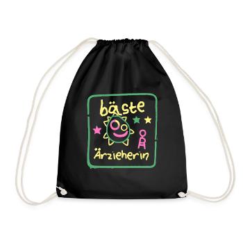Beste Erzieherin Abschied Kita Lustig Gekritzel - Turnbeutel - Schwarz - Vorne
