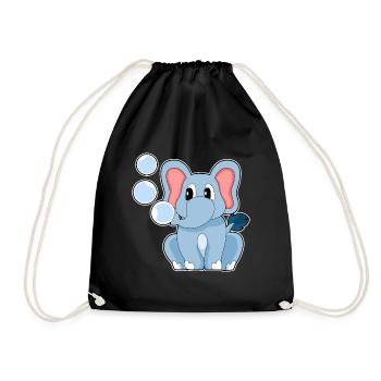 Éléphant mignon - Sac de sport léger - noir - Devant