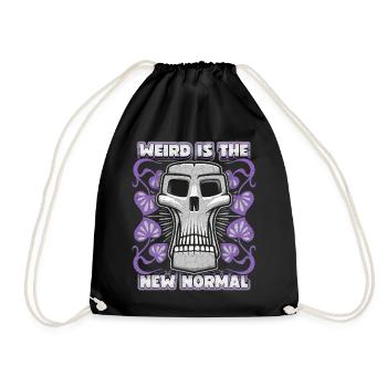 Totenkopf, Weird Skull, lustiger Spruch, Zitat - Turnbeutel - Schwarz - Vorne