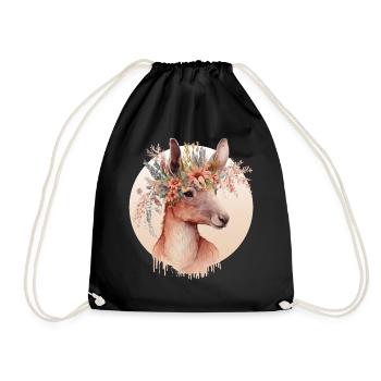Cute Australian Kangaroo Flower Crown Animal Lover - Turnbeutel - Schwarz - Vorne