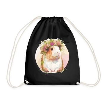 Mignon Cochon d’Inde Fleur Couronne Floral Pet Rongeur Lov - Sac de sport léger - noir - Devant