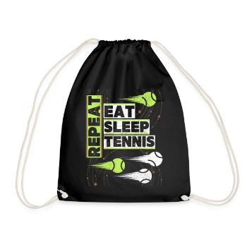 Mange-Sommeil-Tennis drôle de dicton de tennis - Sac de sport léger - noir - Devant