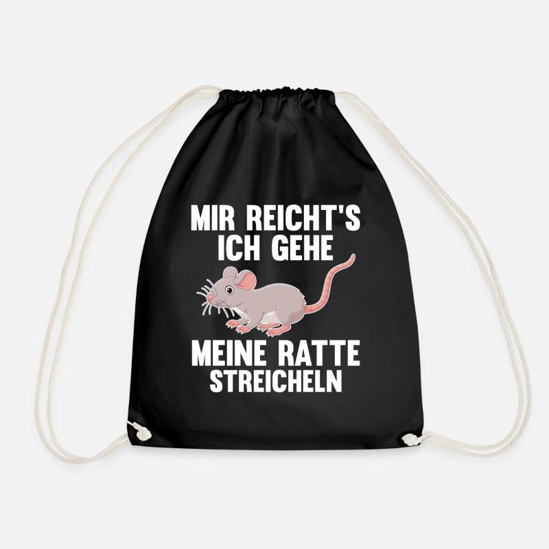 Nagetier Ratte Ratten - Turnbeutel - Schwarz