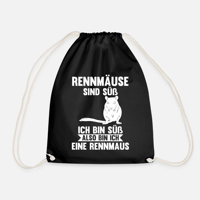 Maus Mäuse Rennmaus - Turnbeutel - Schwarz