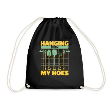 Hanging With My Hoes Kleingarten Gartenbau - Turnbeutel - Schwarz - Vorne