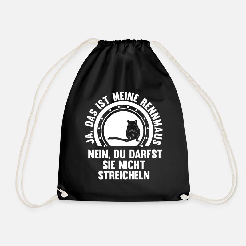 Maus Mäuse Rennmaus - Turnbeutel - Schwarz