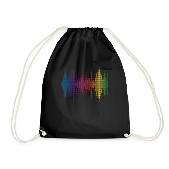 Sound Engineer Music Audio Technician Audio Wave - Drawstring Bag - black - Front