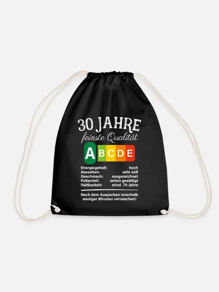 30 Jahre Feinste Qualität Geschenk 30. Geburtstag - Turnbeutel - Schwarz