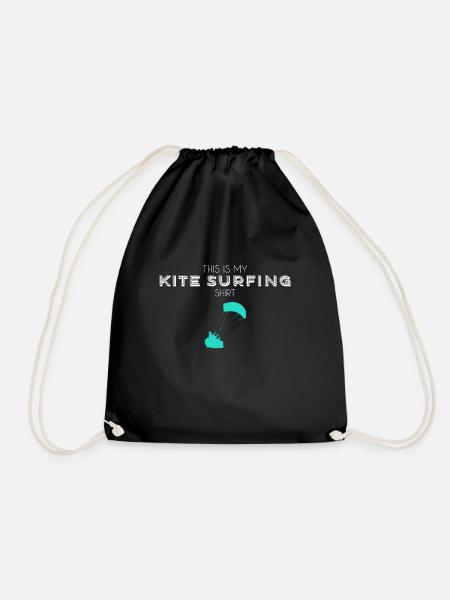 Kite Surfing Shirt - Turnbeutel - Schwarz