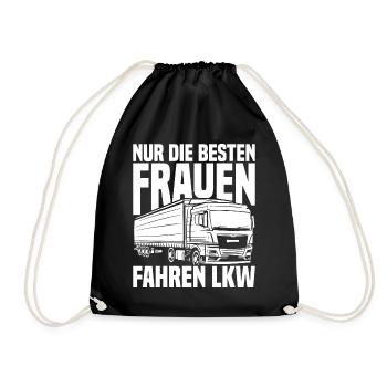 LKW Fahrer Lkw-Fahrer - Turnbeutel - Schwarz - Vorne