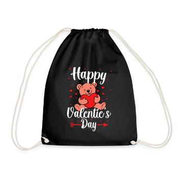 Valentinstag-Shirt, Alles Gute zum Valentinstag - Turnbeutel - Schwarz - Vorne