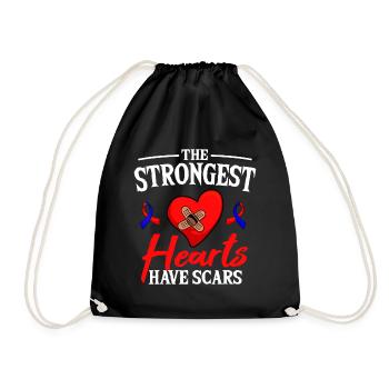 Heart Surgery Survivor Bypass Coronary Artery - Drawstring Bag - black - Front