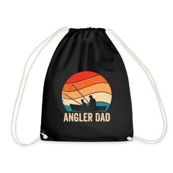 Fisherman Fathers Day Hunting Fishes Dad Fishing - Drawstring Bag - black - Front