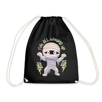 Cartoon Mummy, Funny Mummy, Saying - Drawstring Bag - black - Front