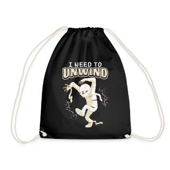 Drôle de dicton, momie de dessin animé, momie drôle - Sac de sport léger - noir - Devant