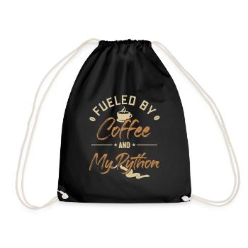 Fueled by Coffee and my Python Python Banana Ball - Drawstring Bag - black - Front