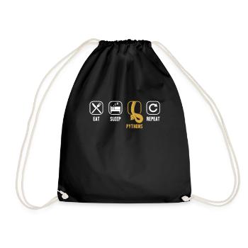Eat Sleep Pythons Repeat Python Snake Banana - Drawstring Bag - black - Front