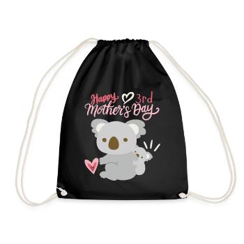 Bonne fête des mères, Koala avec bébé, 3e fête des mères - Sac de sport léger - noir - Devant