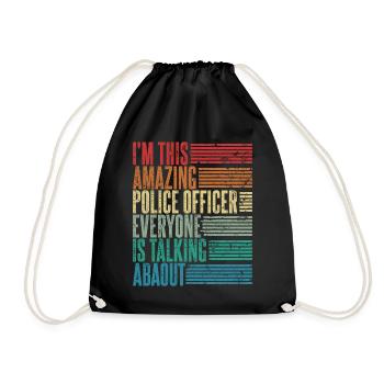 Vintage Policier Policier Cadeau Rétro - Sac de sport léger - noir - Devant