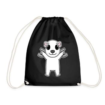 Polar Bear Dumbbell Training Strength Training Fitness - Drawstring Bag - black - Front