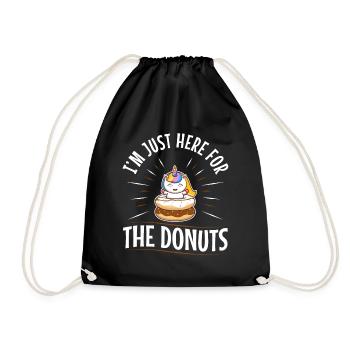 I'm just here for the donuts - Drawstring Bag - black - Front