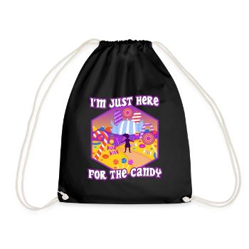 Im just here for the candy - Drawstring Bag - black - Front
