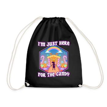 Im just here for the candy - Drawstring Bag - black - Front