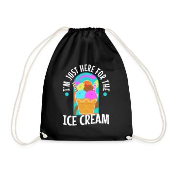 Im just here for the ice cream - Turnbeutel - Schwarz - Vorne
