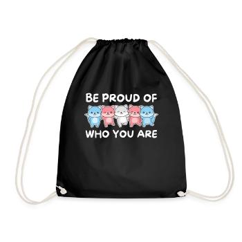 Transgender Flag Gay Pride LGBTQ Fox - Drawstring Bag - black - Front