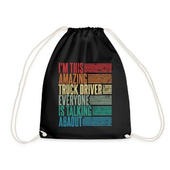 Vintage Truck Driver Truck Driver Cadeau Rétro - Sac de sport léger - noir - Devant