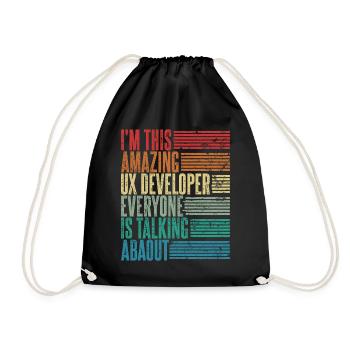 Ux Entwickler Ux Entwicklerin Geschenk Retro - Turnbeutel - Schwarz - Vorne