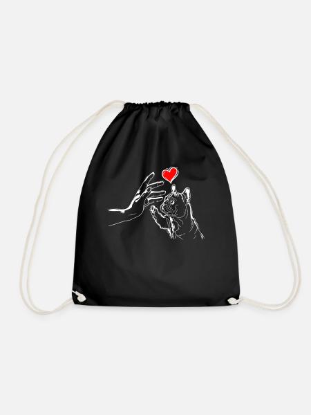 Frenchie Liebe Hund High Five - Turnbeutel - Schwarz