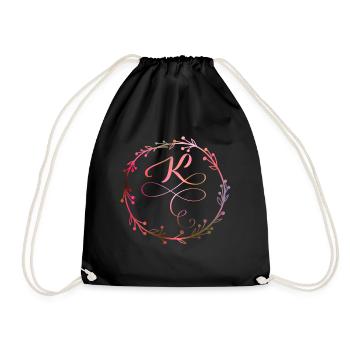 Monogramme, Lettre K, Ornement de calligraphie - Sac de sport léger - noir - Devant