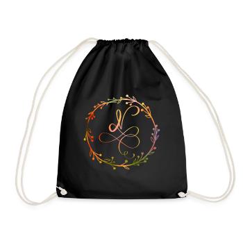 Monogramme, Lettre N, Ornement de calligraphie - Sac de sport léger - noir - Devant
