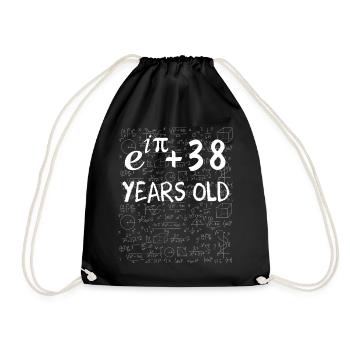 37th Birthday 37 Years Euler Identity Math Gift - Drawstring Bag - black - Front