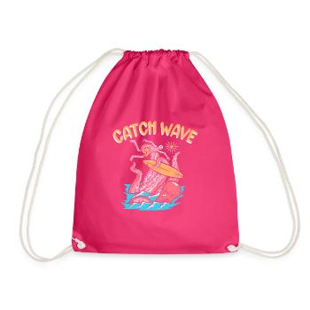 Catch Wave Surfer Octopus Skeleton Surfboard - Turnbeutel - Fuchsia - Vorne