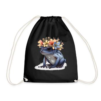 Cute Poison Dart Frog Flower Crown Amphibian Lover - Turnbeutel - Schwarz - Vorne