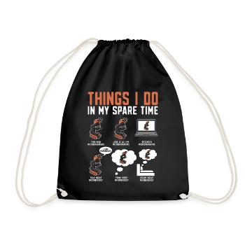 Microbiologist Things I Do In My Spare Scientist - Drawstring Bag - black - Front