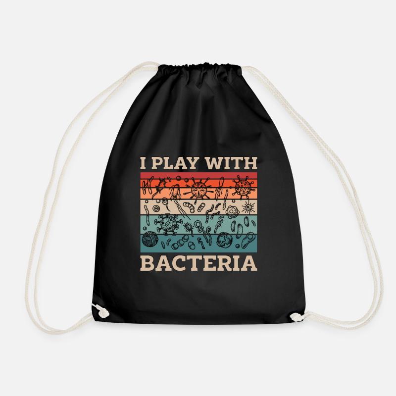 Microbiologist I Play With Bacteria Retro Science - Turnbeutel - Schwarz